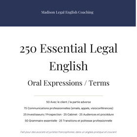 250 Essential Legal English Oral Expressions / Terms